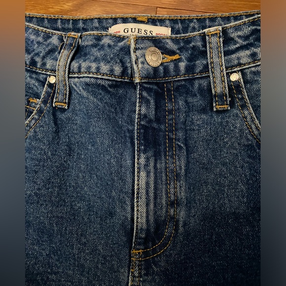 Guess Mom Jeans Medium Blue Wash High Rise Stretch Size 25 - Picture 7 of 12